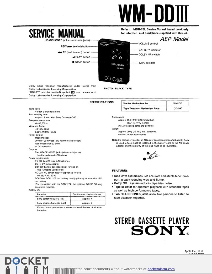 Sony Walkman WM-DD 3 User manual
