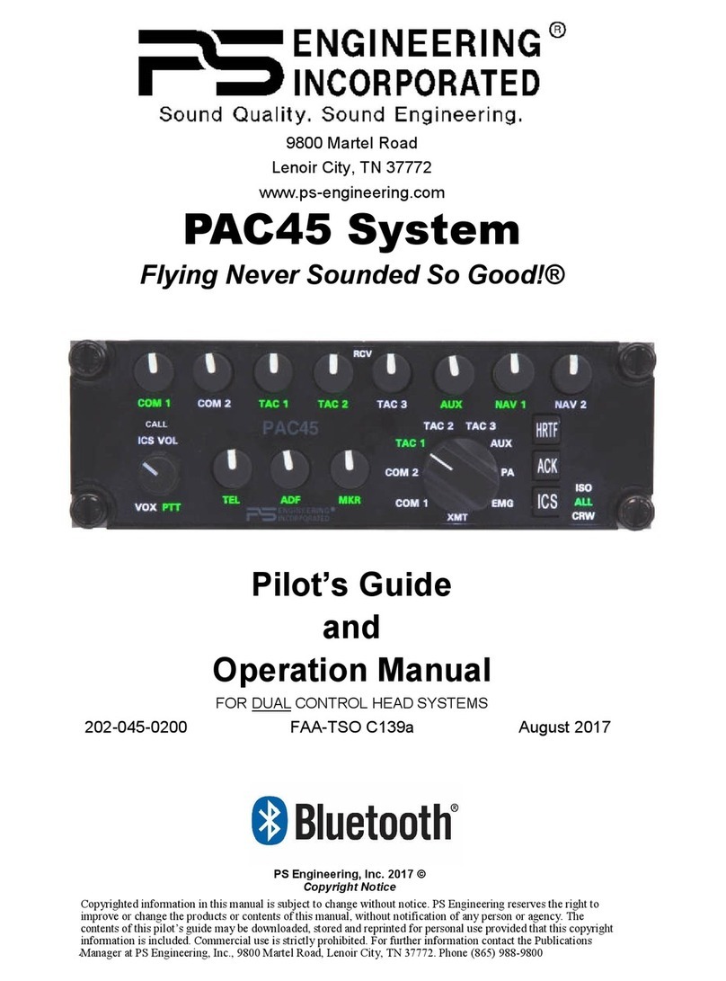 PS Engineering PAC45 System With MultiTalker Pilot's guide and operation manual