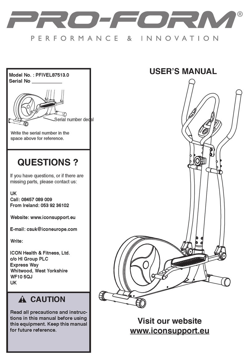 Pro-Form PFIVEL87513.0 User manual