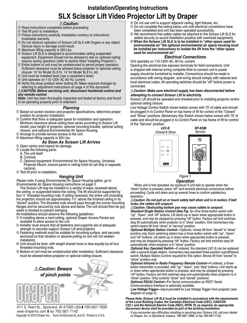 Draper SLX17 Installation and operation guide