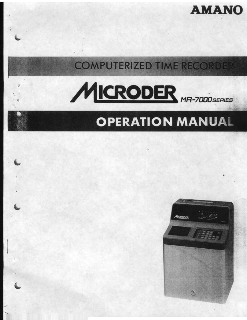 Amano MICRODER MR-7000 Series Operation manual