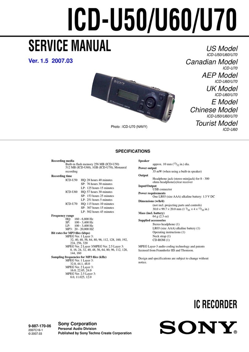 Sony ICD-U50 - Ic Recorder User manual