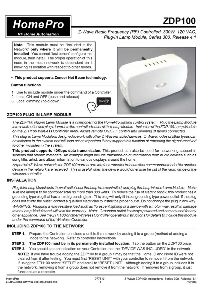 HomePro ZDP100 manual