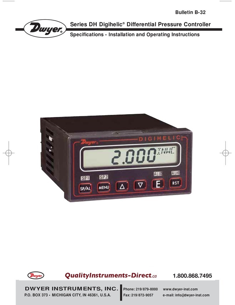 Dwyer Instruments DH Digihelic DH-008 Installation and operating instructions Dwyer Instruments DH Digihelic DH-008 Installation and operating instructions
