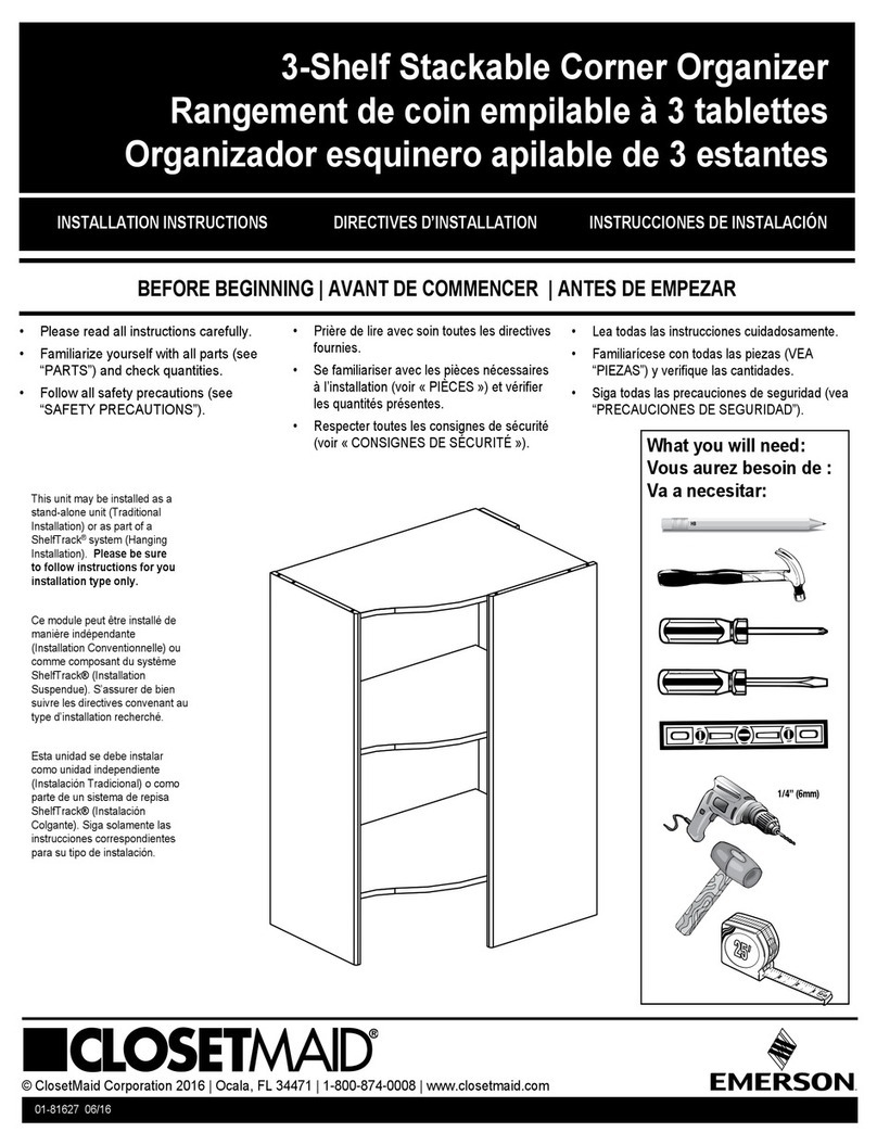 Closet Maid 3-Shelf Stackable Corner Organizer User manual