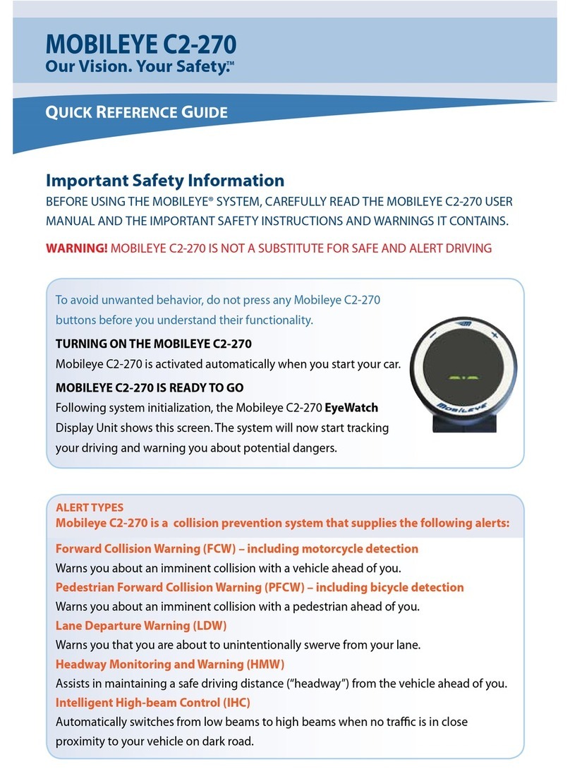 Mobileye C2-270 Quick reference guide