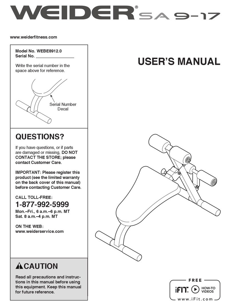 Weider WEBE8912.0 User manual