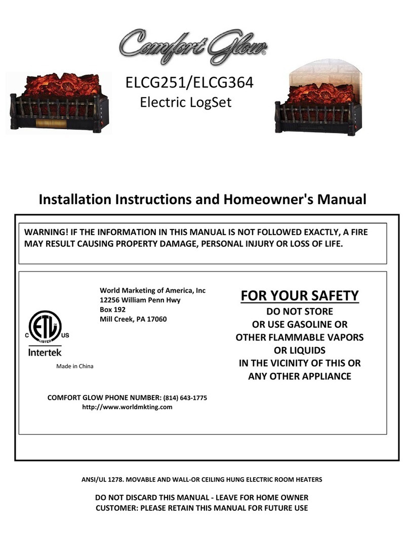 Comfort Glow ELCG251 Installation instructions and homeowner's manual Comfort Glow ELCG251 Installation instructions and homeowner's manual