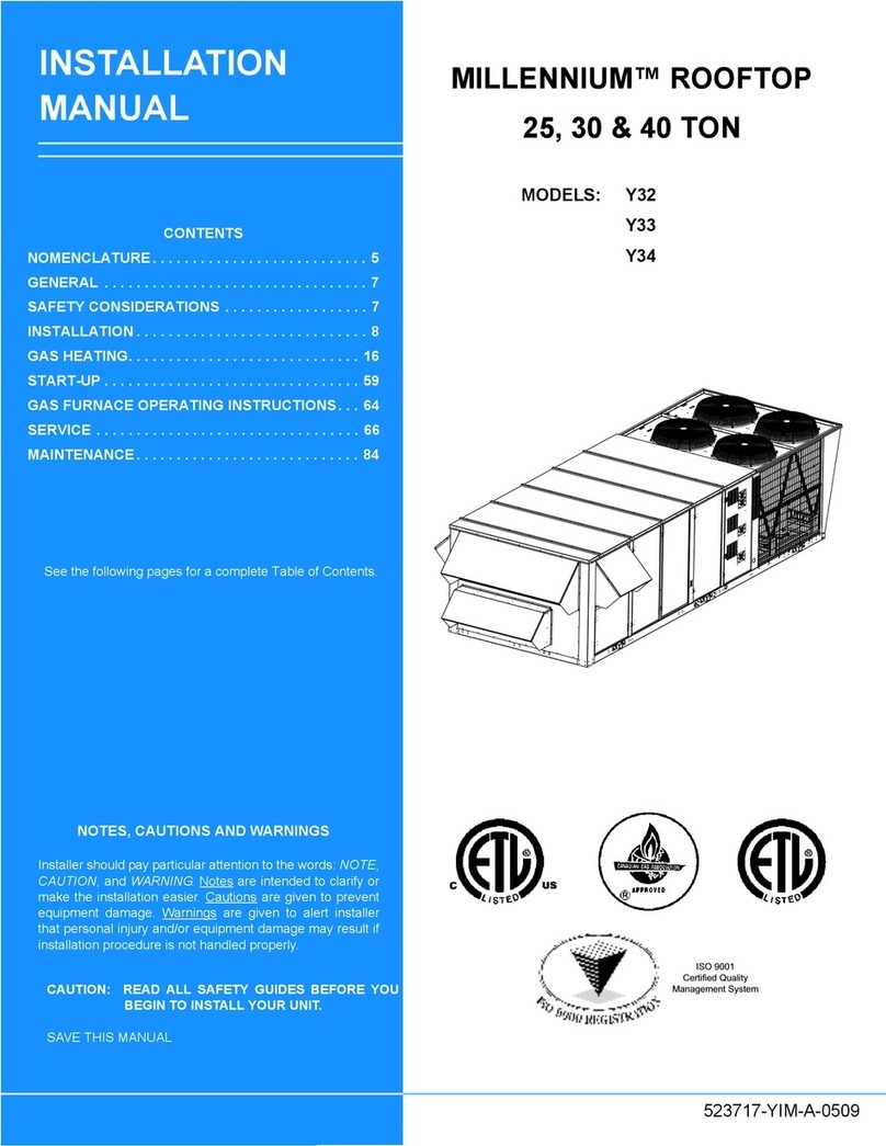 Johnson Controls Unitary Products Y32 installation manual