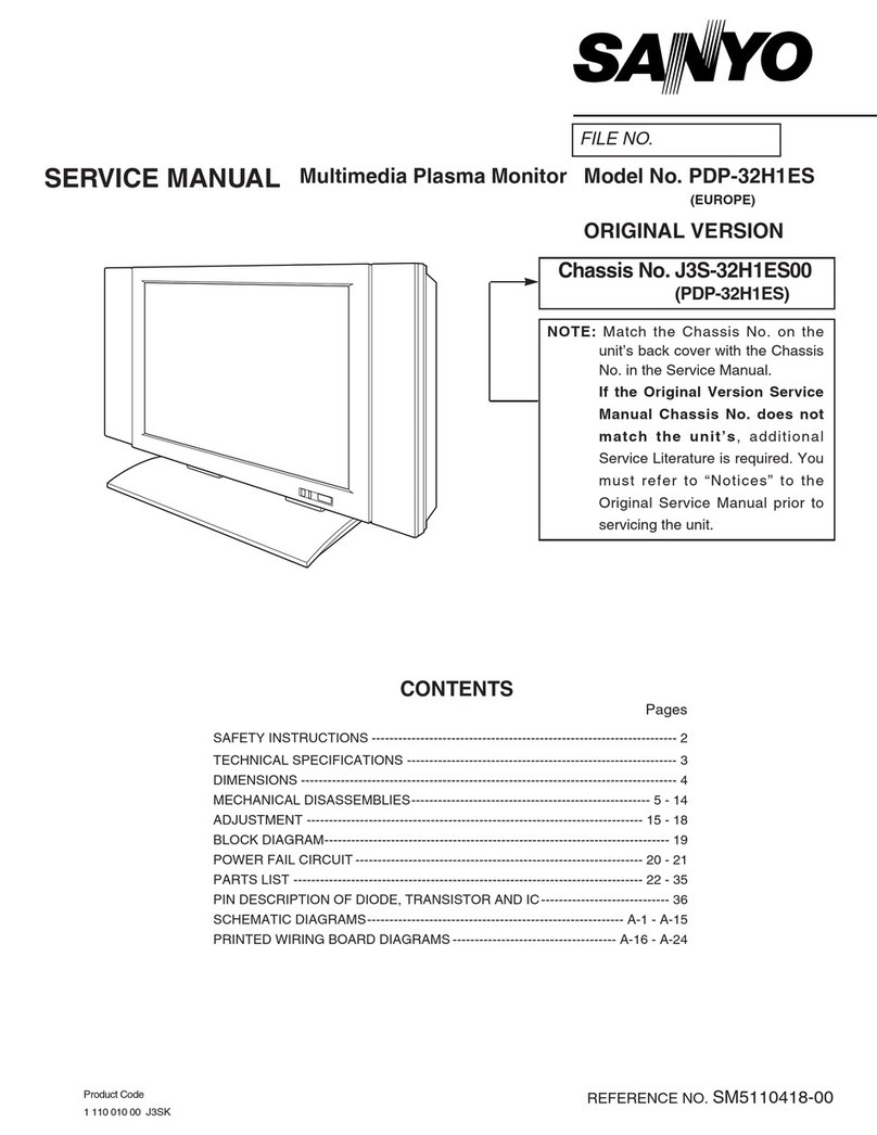 Sanyo PDP-32H1ES User manual