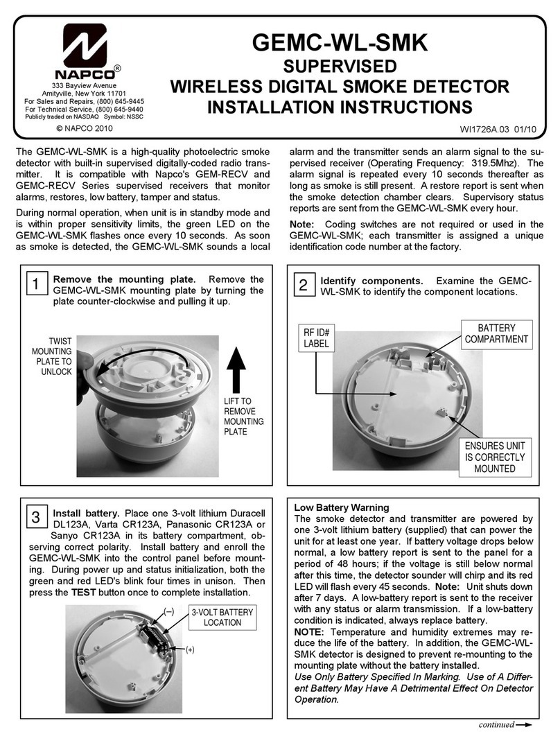 NAPCO GEMC-WL-SMK User manual