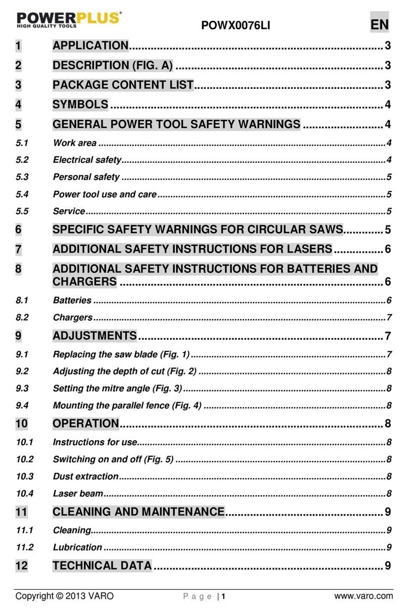 VARO PowerPlus POWX0076LI User manual