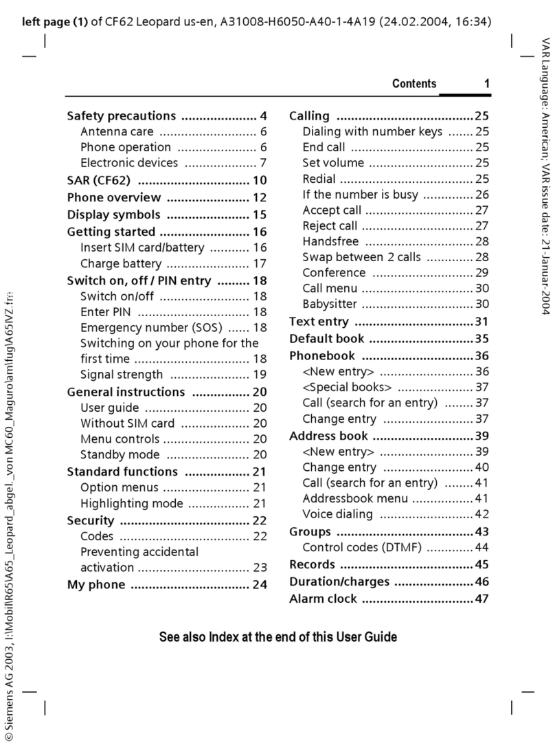 Siemens CF62 user manual