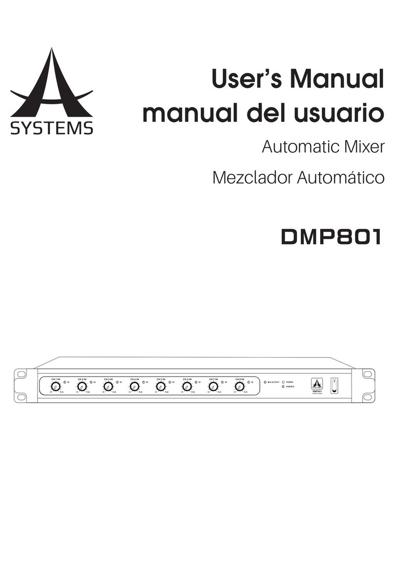 A SYSTEMS DMP801 User manual