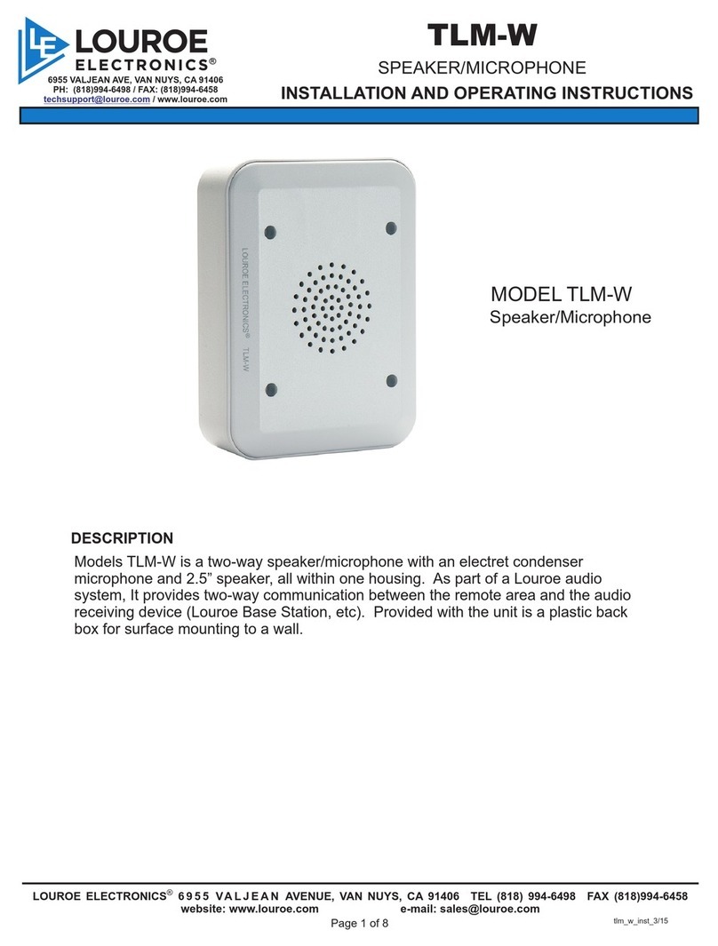 Louroe Electronics TLM-W Installation and operating instructions