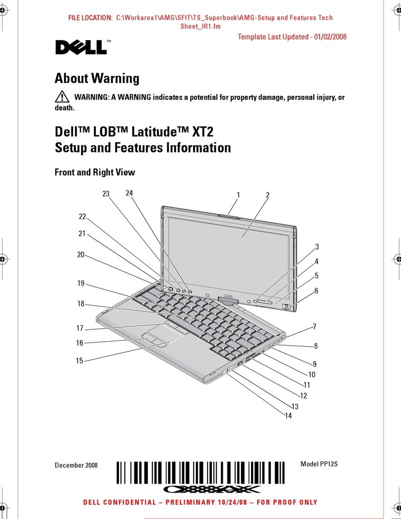 Dell LOB Latitude XT2 Setup and features information