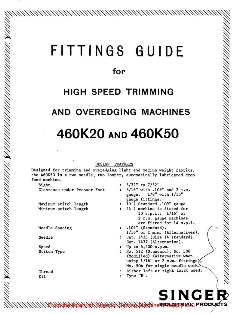 Singer 460K20 Fittings guide