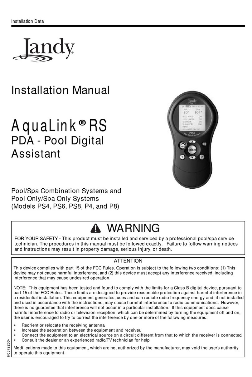 Jandy RS-PS6 Installation and user guide