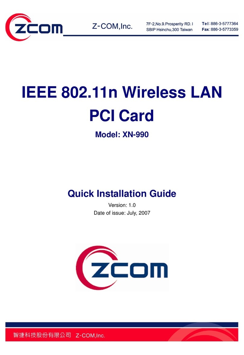 Zcom XN-990 Quick installation guide