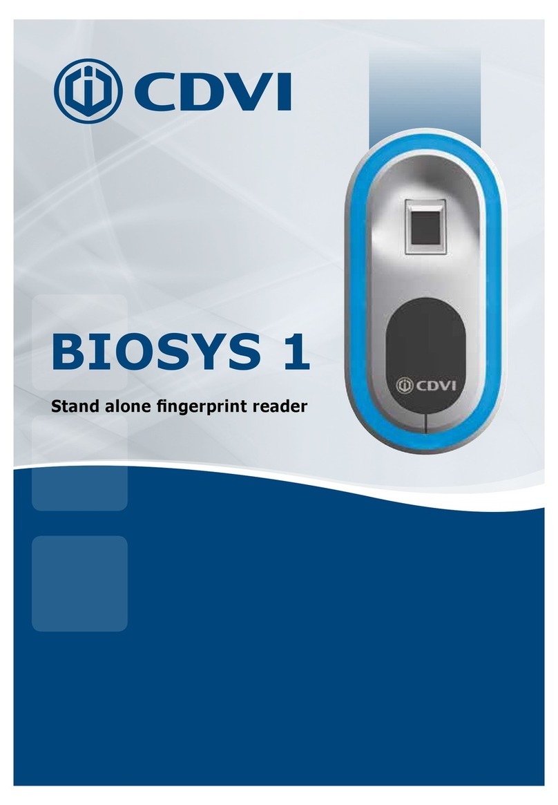 CDVI BIOSYS 1 installation manual CDVI BIOSYS 1 installation manual