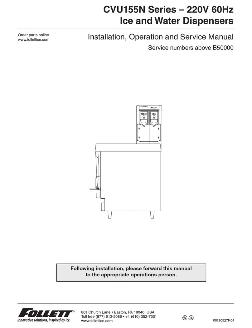 Follett CVU155N Series Installation, operation and service manual