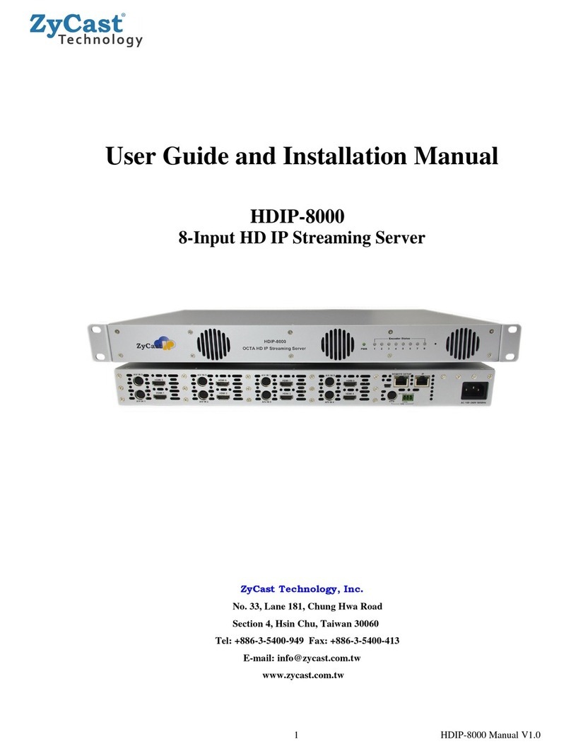 ZyCast HDIP-8000 User guide and installation manual