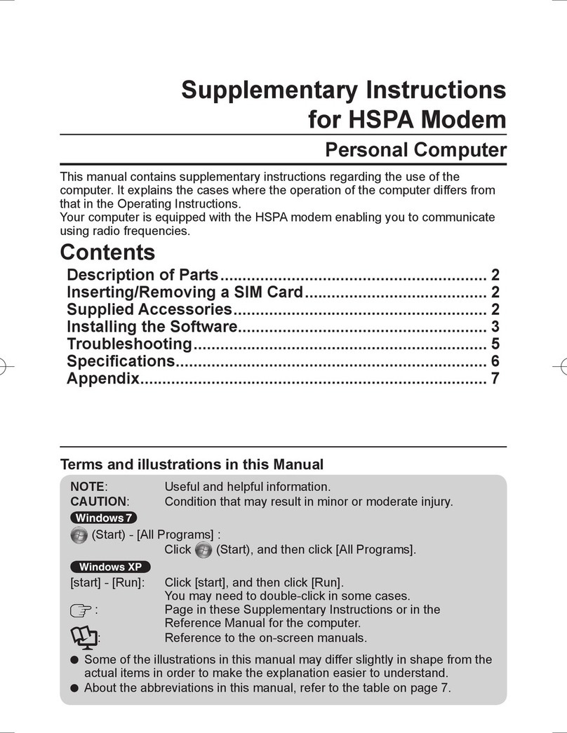 Panasonic CF-U1G Supplementary instructions