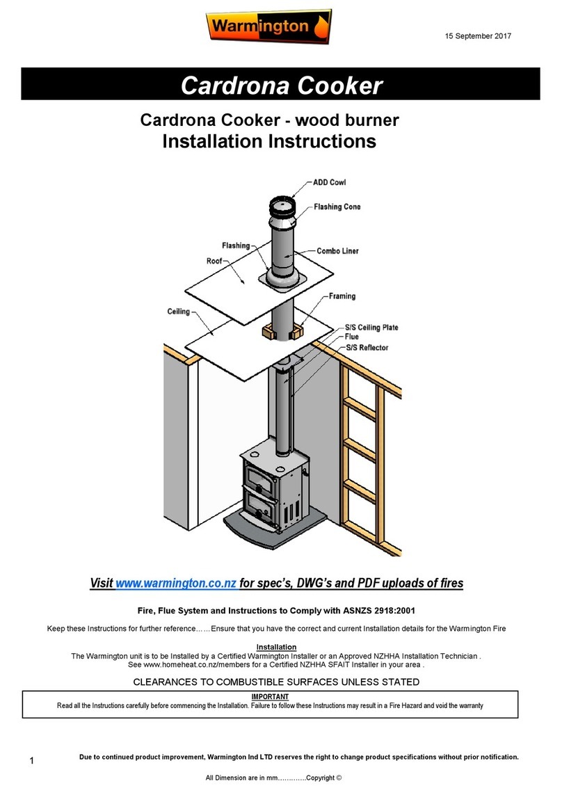 Warmington Cardrona Cooker installation instructions Warmington Cardrona Cooker installation instructions
