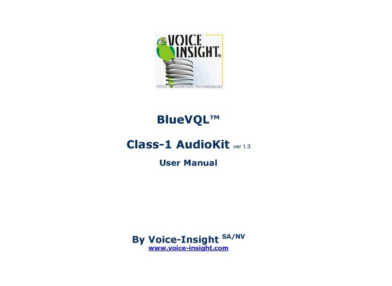 Voice-Insight BlueVQL Class-1 AudioKit User manual