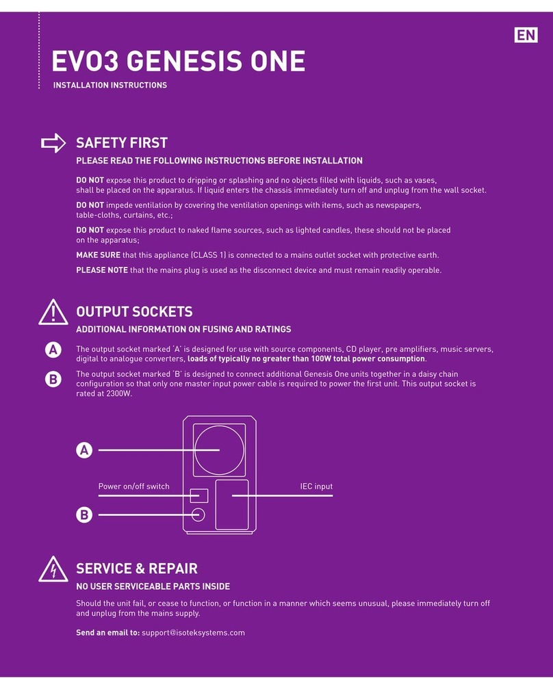 Isotek EVO3 GENESIS ONE User manual