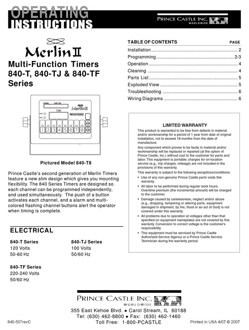 Prince Castle 840-T series operating instructions