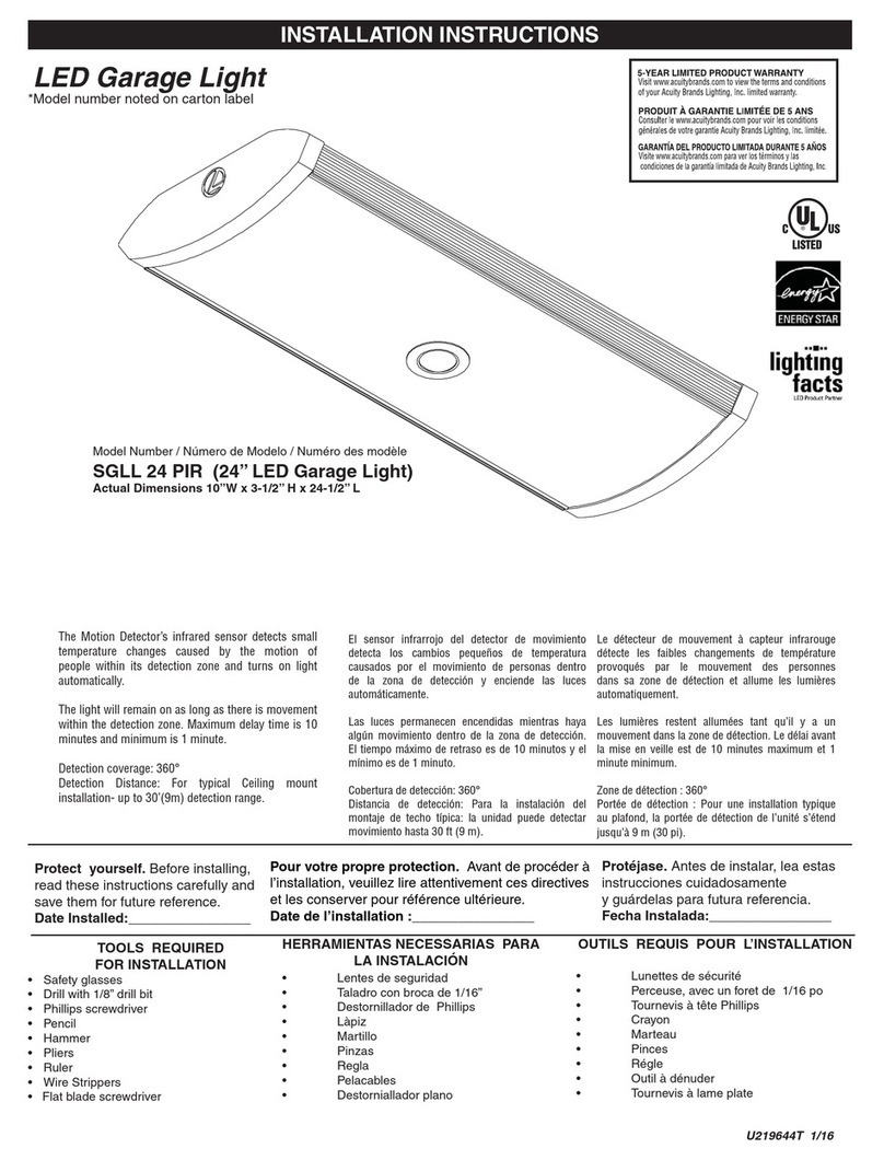 Lithonia Lighting SGLL 24 PIR installation instructions