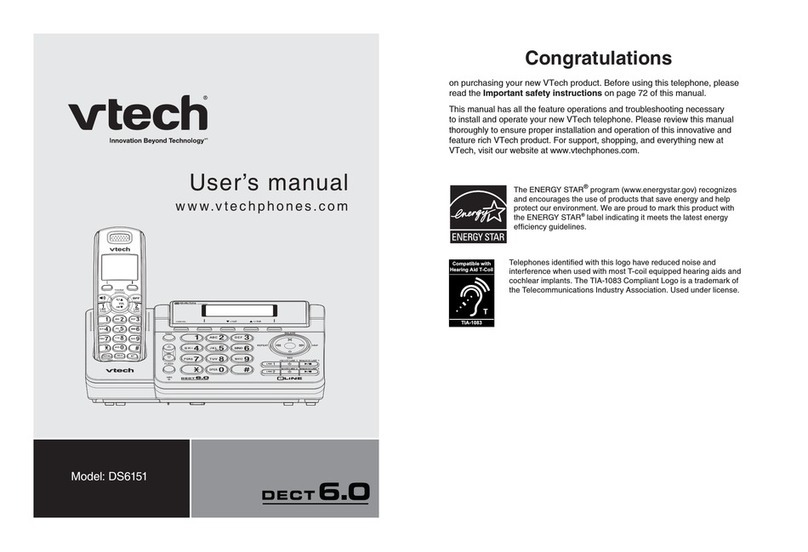 V-tech DS6151 - 6.0 Expandable Cordless Phone user manual