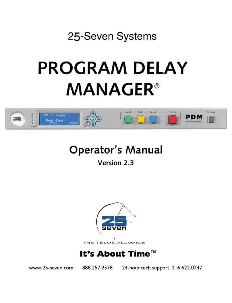 25-Seven Systems program delay manager Operator's manual