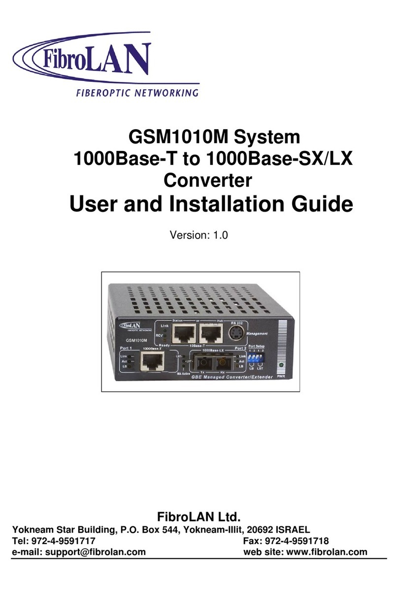 FibroLAN GSM1010M User and installation guide
