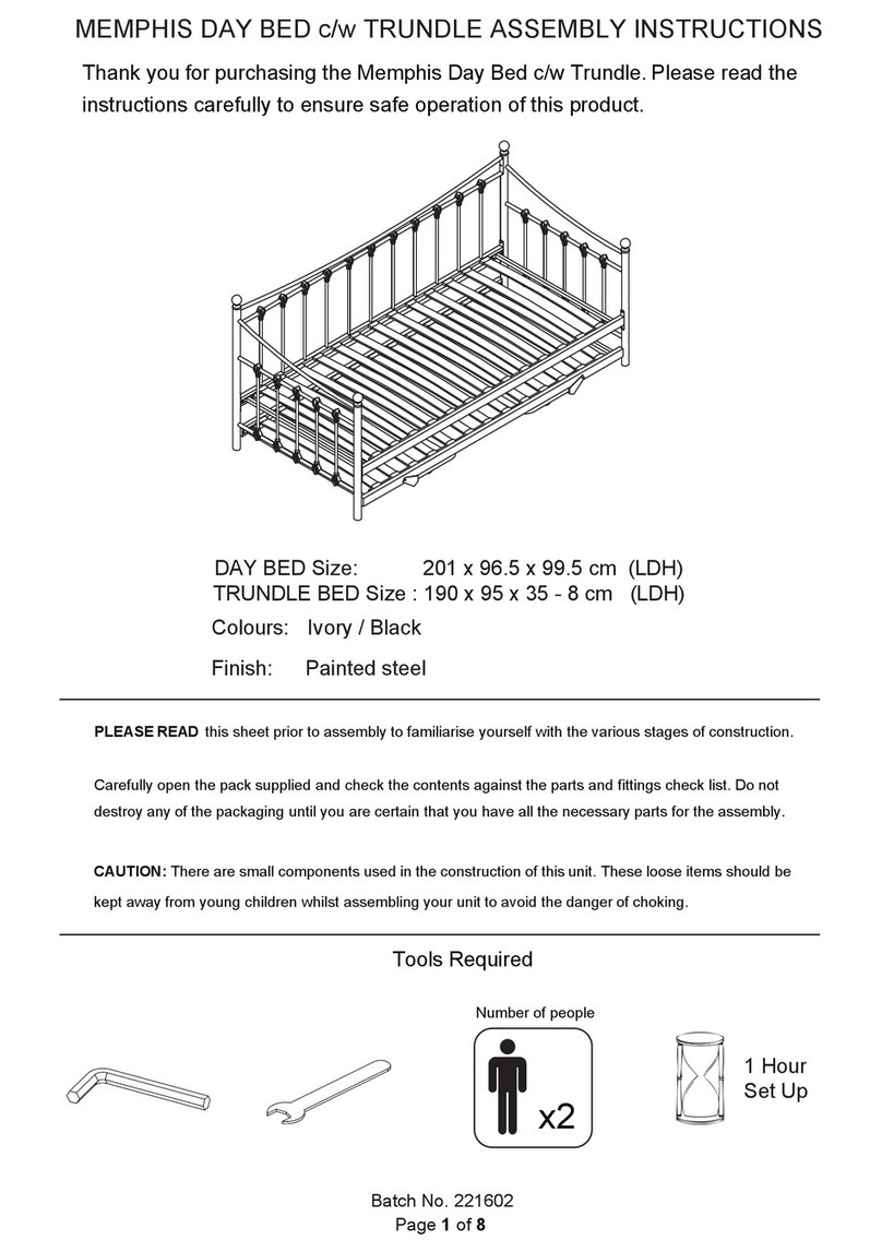 Memphis DAY BED c/w TRUNDLE Assembly instructions