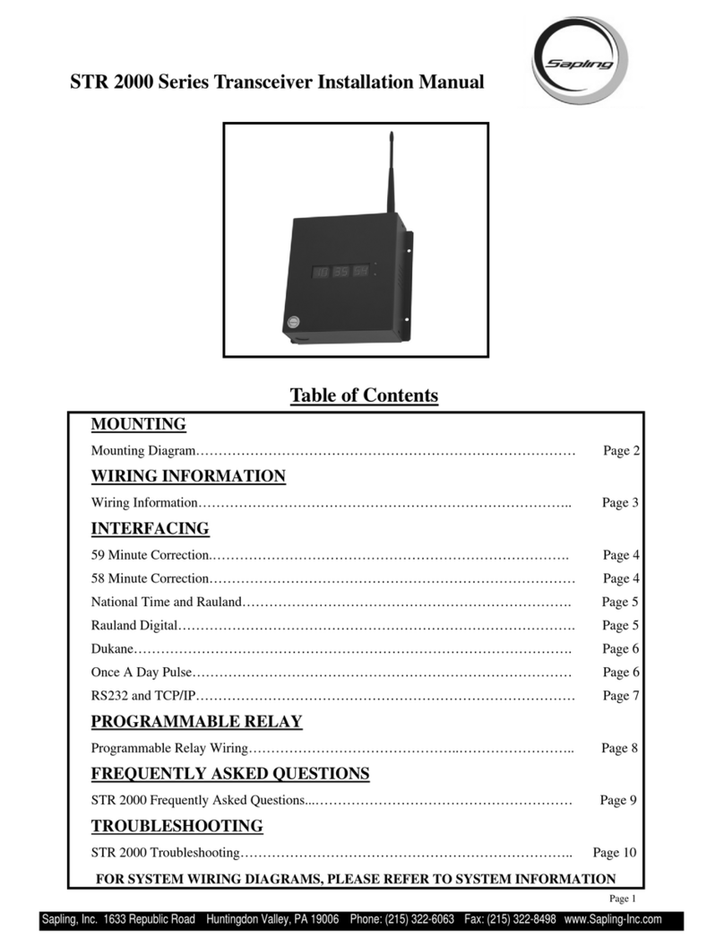 Sapling STR 2000 Series installation manual