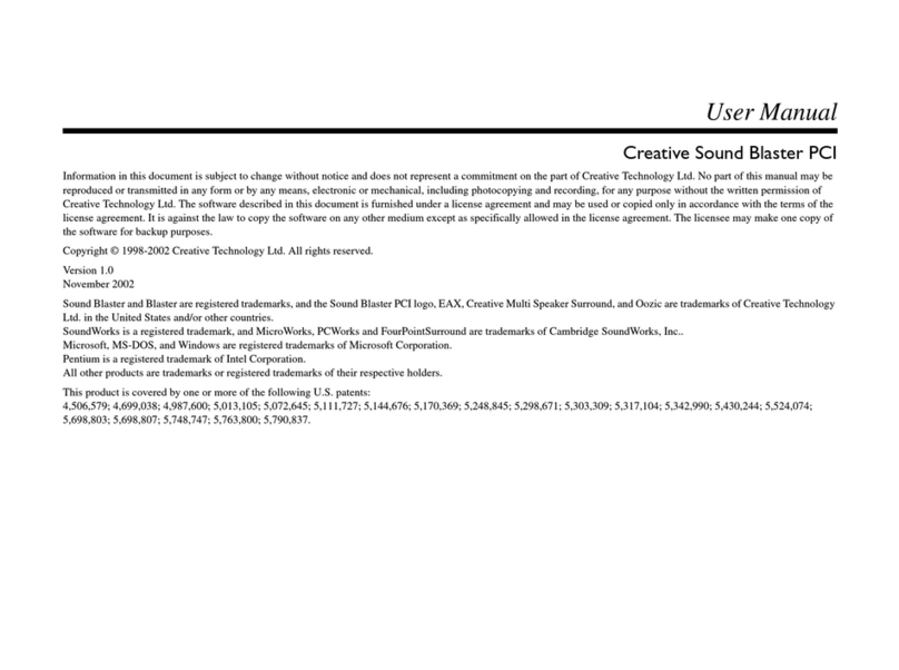 Creative Technologies Creative Sound Blaster PCI user manual