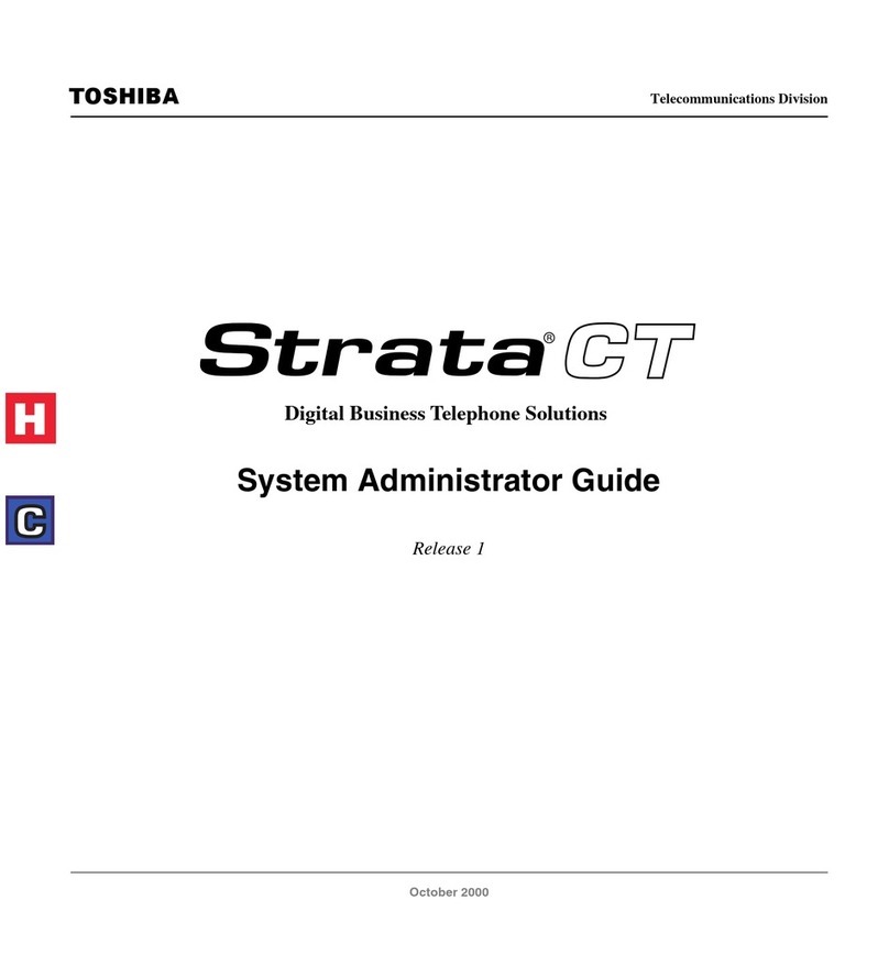 Toshiba Strata CT System administrator guide