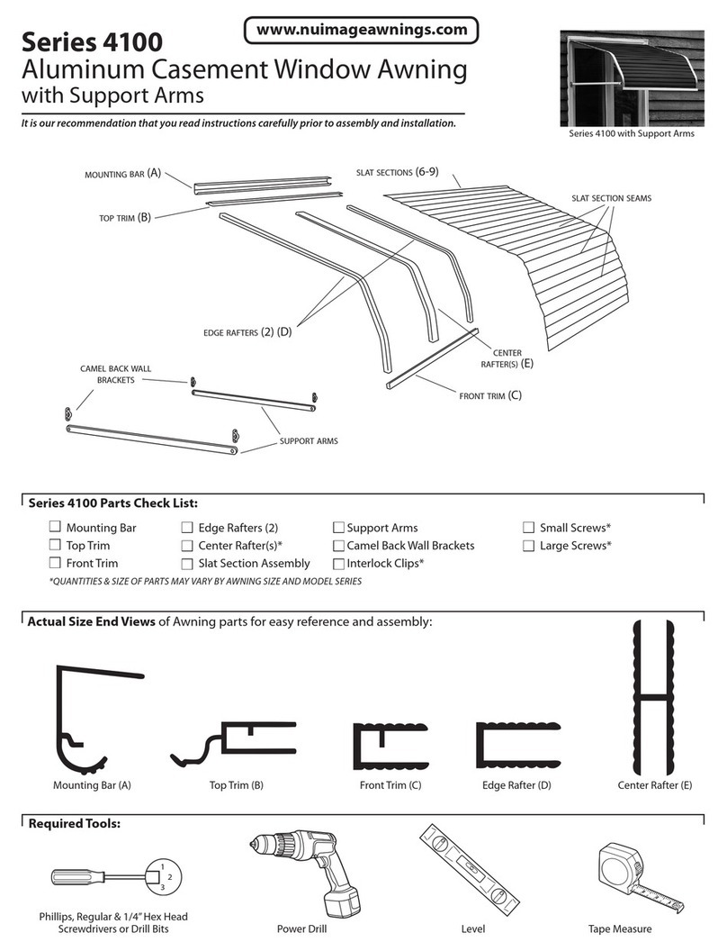 NuImage Awnings 4100 series Assembly instructions