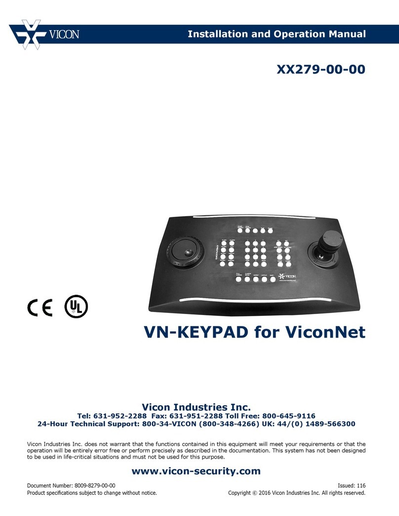 Vicon VN-KEYPAD Installation and operation manual