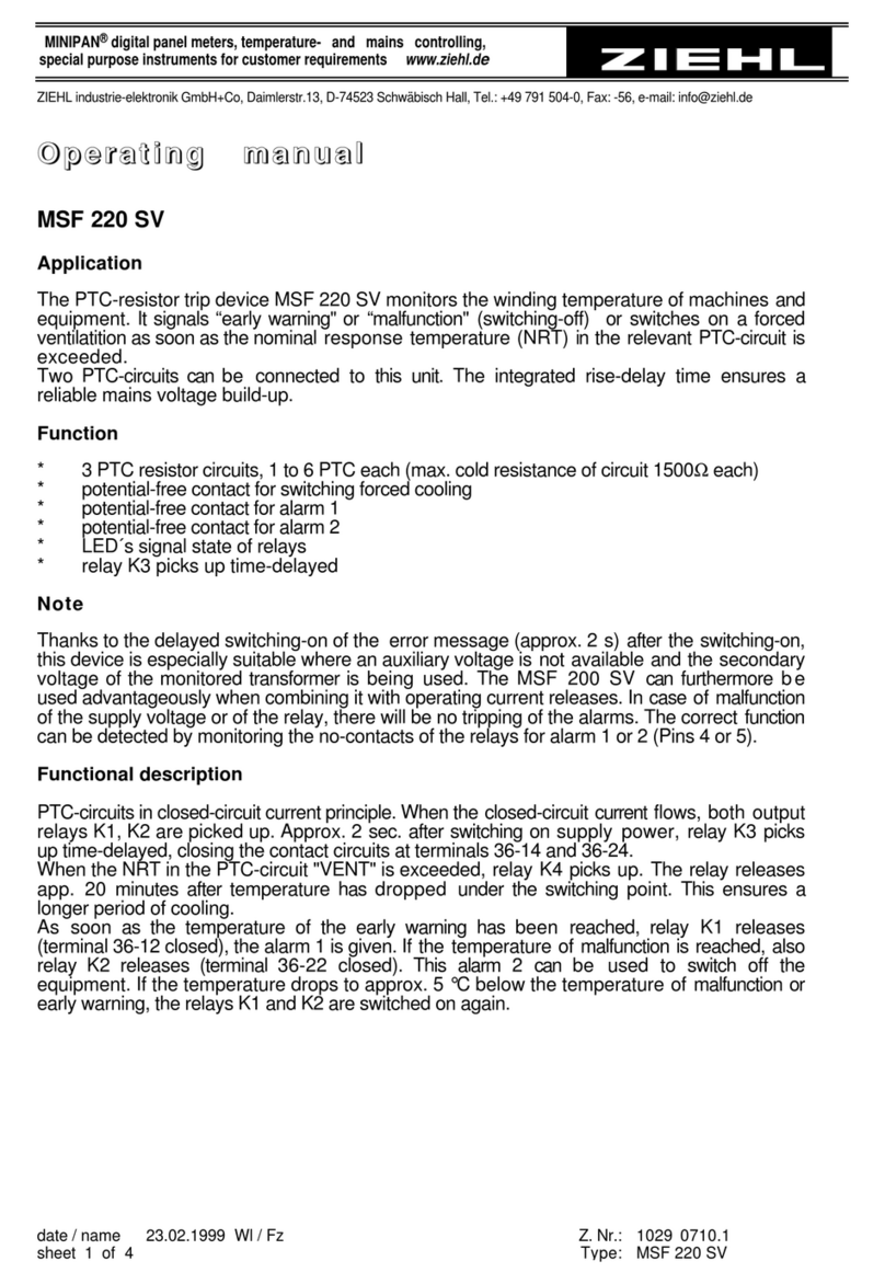 ZIEHL MSF 220 SV operating manual