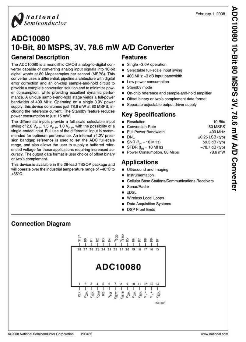 National Semiconductor ADC10080 manual