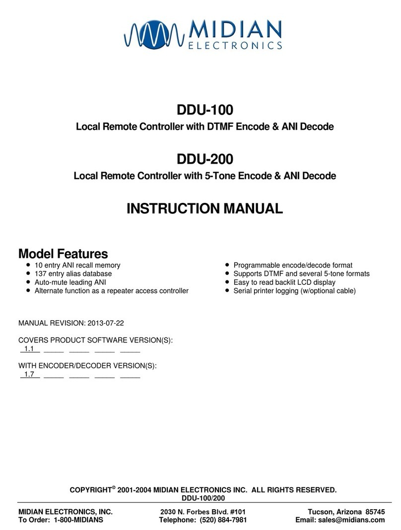 Midian DDU-100 User manual