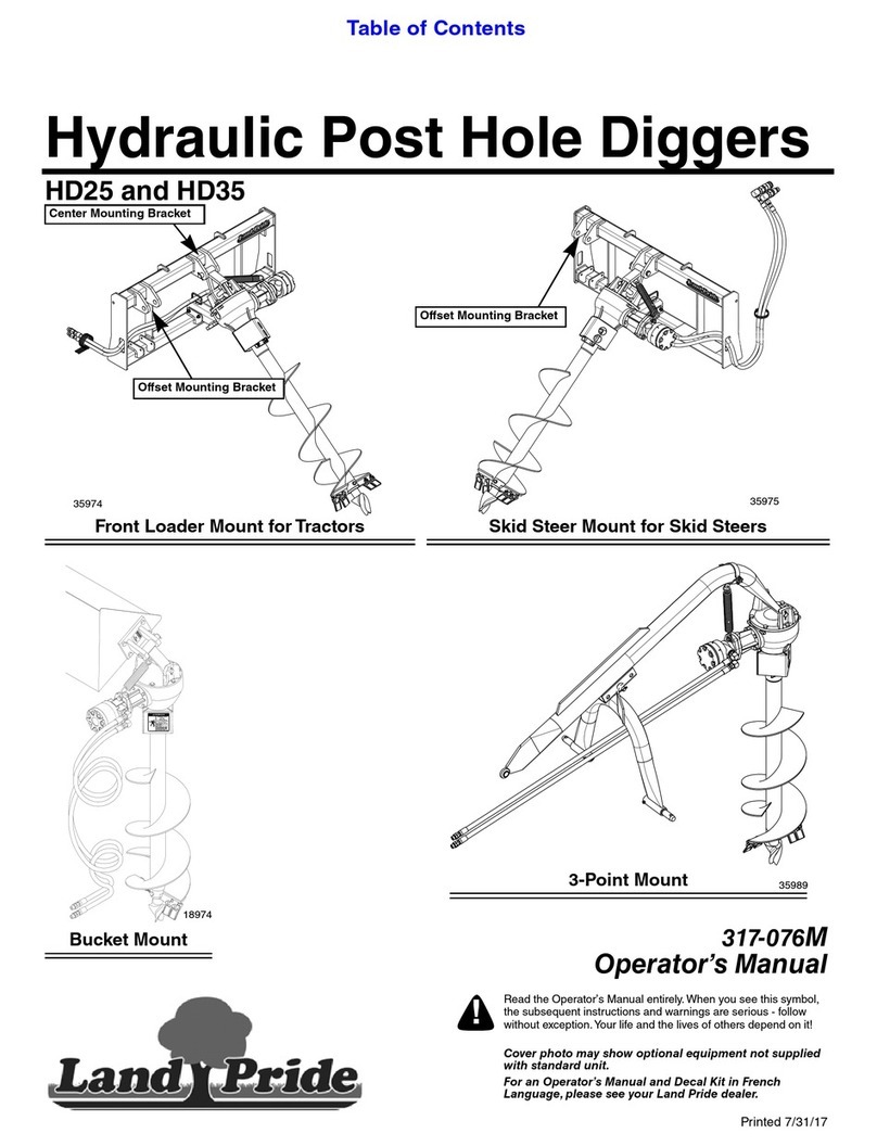 Land Pride Post Hole Diggers HD25 Operator's manual