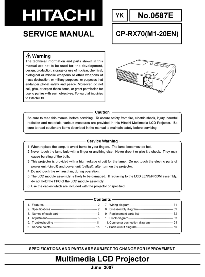 Hitachi CP-RX70(M1-20EN) User manual