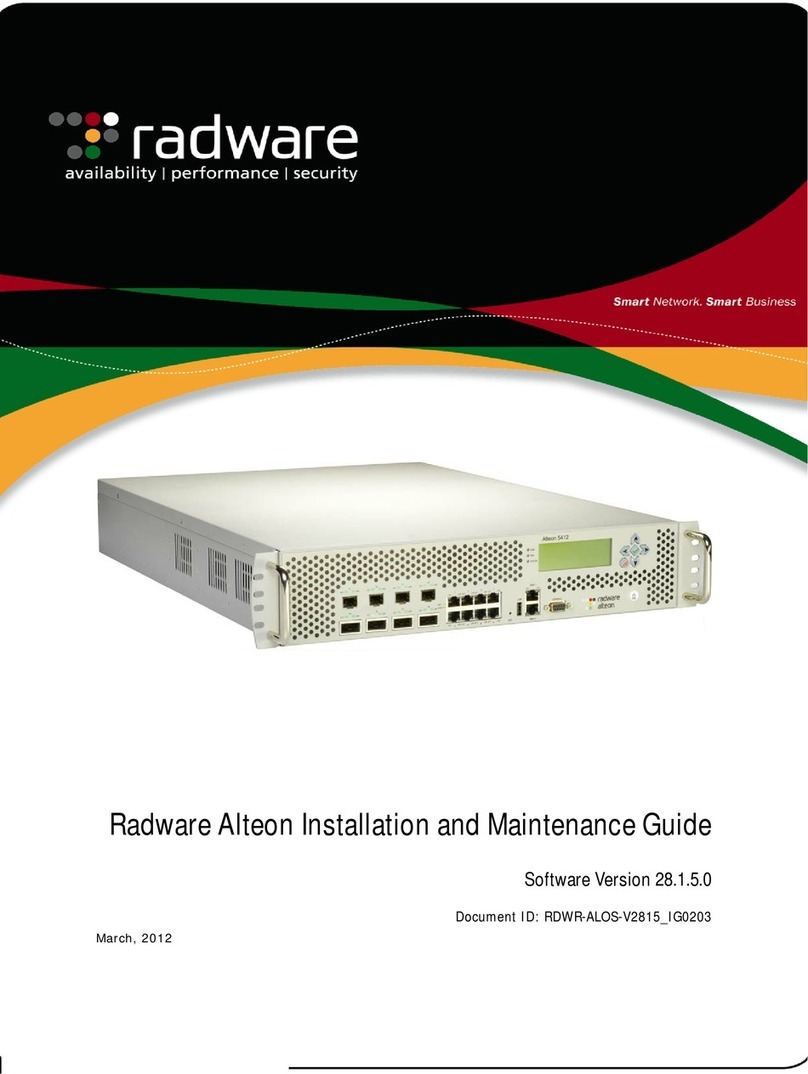 Radware Alteon Installation and maintenance guide