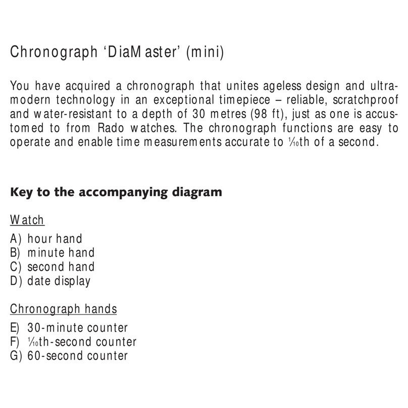 Rado DiaMaster Mini user manual