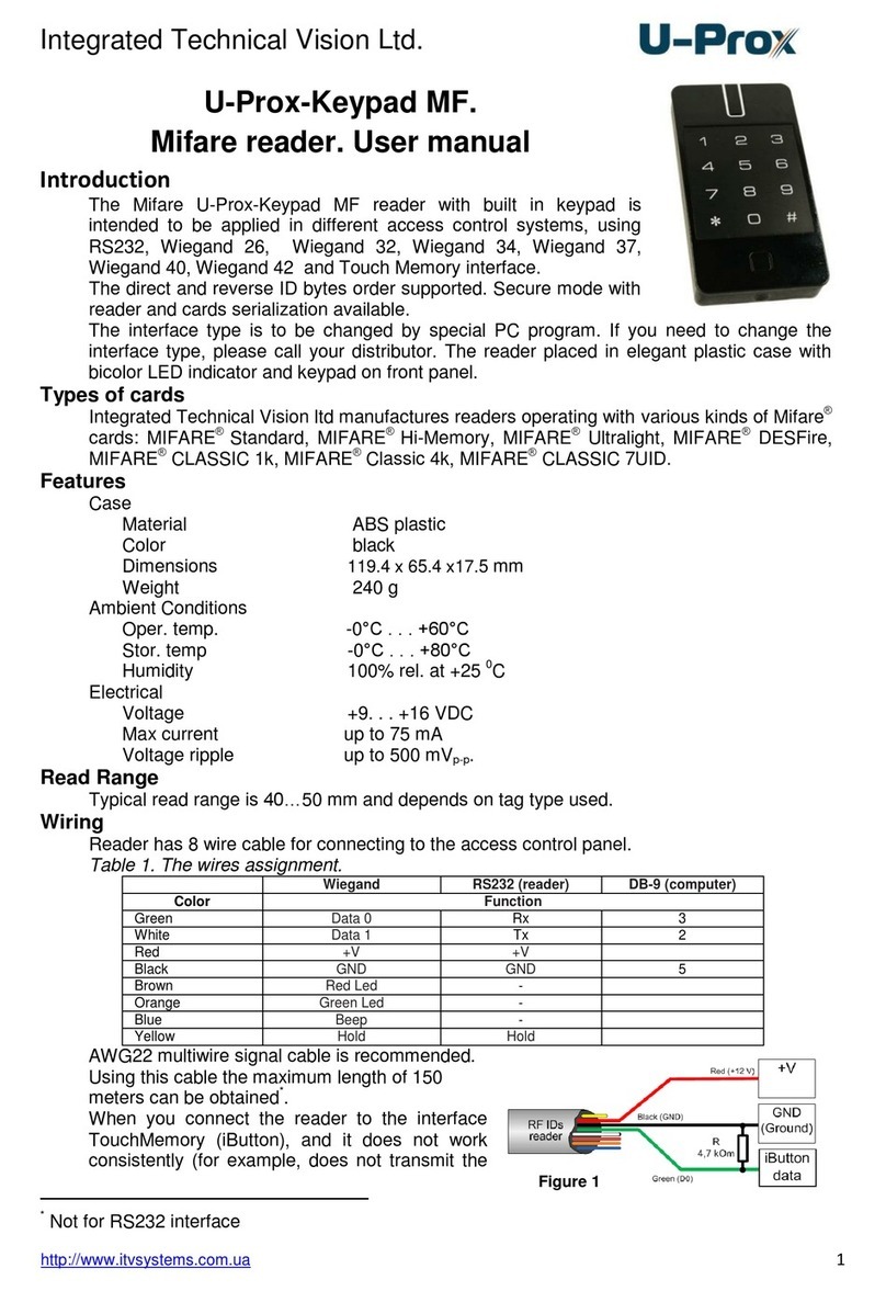U-Prox Keypad MF user manual