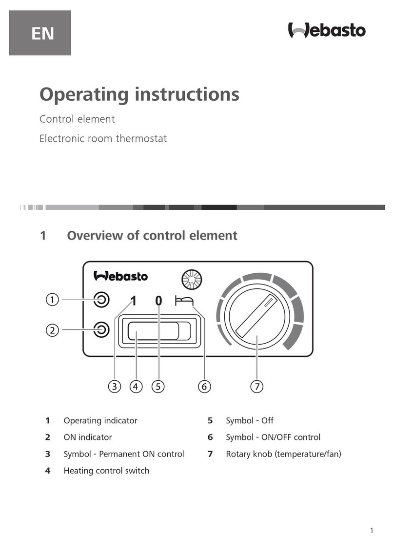 Webasto Electrical room thermostat operating instructions